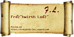 Frühwirth Leó névjegykártya